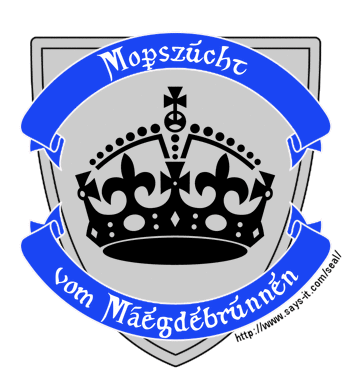 Wappen Mopszucht vom Mägdebrunnen Mopswelpen Mopszüchter Pug Breeder